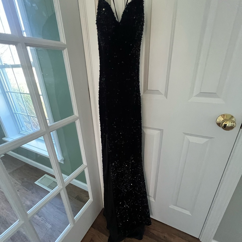 Elegant Black Sequin Gown